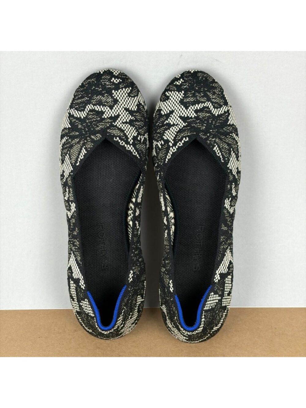 Rothy's The Flat Chantilly Slip on Ballet Flats Womens 10.5 Black Floral Round - Picture 9 of 10